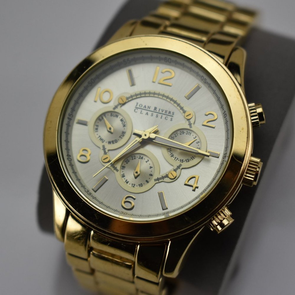 Joan Rivers Men Watch Classics Collection Gold Tone - Picture 2 of 8